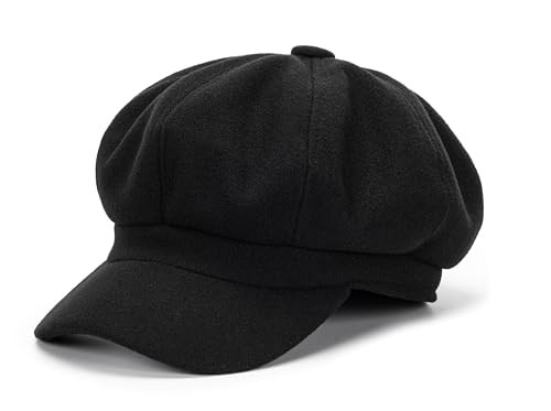 Women's Octagonal Newsboy Cap - Vintage 8 Panels Paperboy Visor Gatsby Cabbie Hat Solid Color Painter Cap for Girls Teens | Amazon (US)