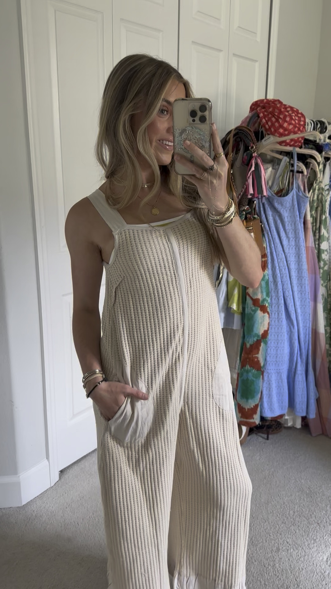 Bohme my code is 20SLOANE! 🤭 What I got: the floral maxi dress is size XS PREORDER- ROBBIE FLORAL MIDI DRESS IN PINK. The denim white vest top is size XS STELLA DENIM VEST. The denim dress is size XS MYLIE DENIM MAXI DRESS. The overalls are size XS ADDEY KNIT OVERALLS IN CREAM. The denim long sleeve top is size XS MANNIE COLLARED BUTTON UP 

#LTKSaleAlert #LTKTravel #LTKFindsUnder100