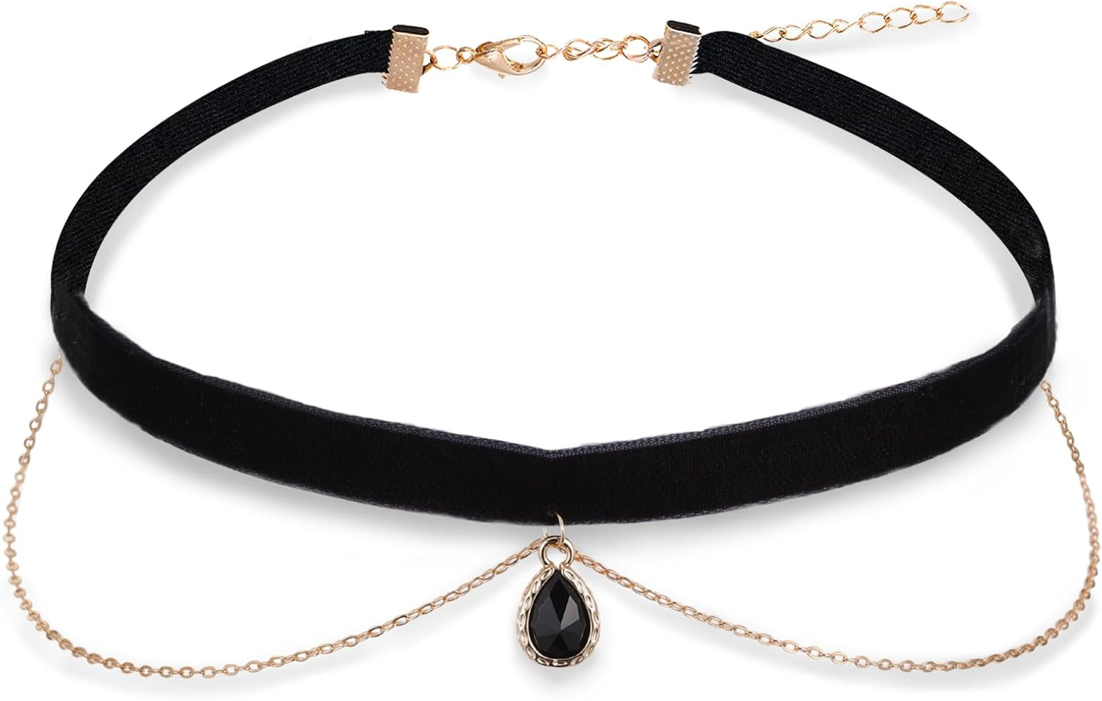Samt Trachtenkette Damen Schwarz Choker Halskette Mit Anhänger Verstellbare Kropfband 90er Jahre... | Amazon (DE)