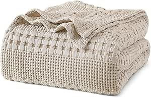 PHF 100% Cotton Waffle Weave Blanket King Size, Lightweight Washed Cotton Blanket for Spring & Su... | Amazon (US)