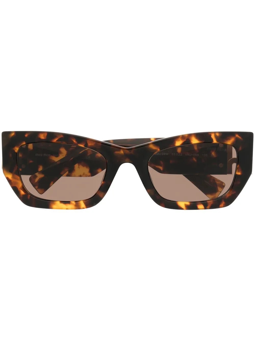 Miu Miu Eyewear logo-plaque oversize-frame Sunglasses | Brown | FARFETCH | Farfetch Global