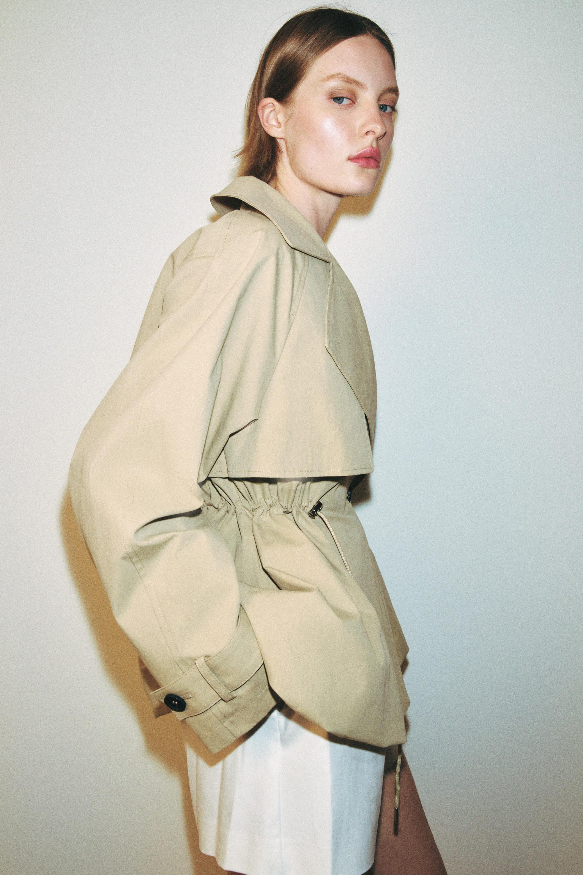 ADJUSTABLE WAIST CROPPED TRENCH COAT | Zara US