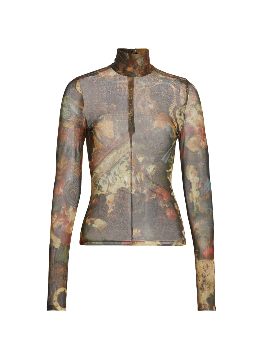 Lorden Mesh Baroque Top | Saks Fifth Avenue