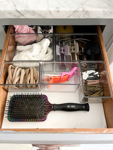 Organized hair accessories, bathroom organization, clear organizing bins, drawer organizers, aesthetic bathroom drawer, vanity Organization



#LTKFind #LTKhome #LTKunder50