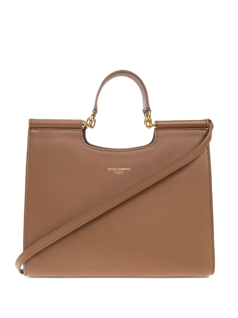 Dolce & Gabbana top-handle leather tote bag - Brown | Farfetch Global