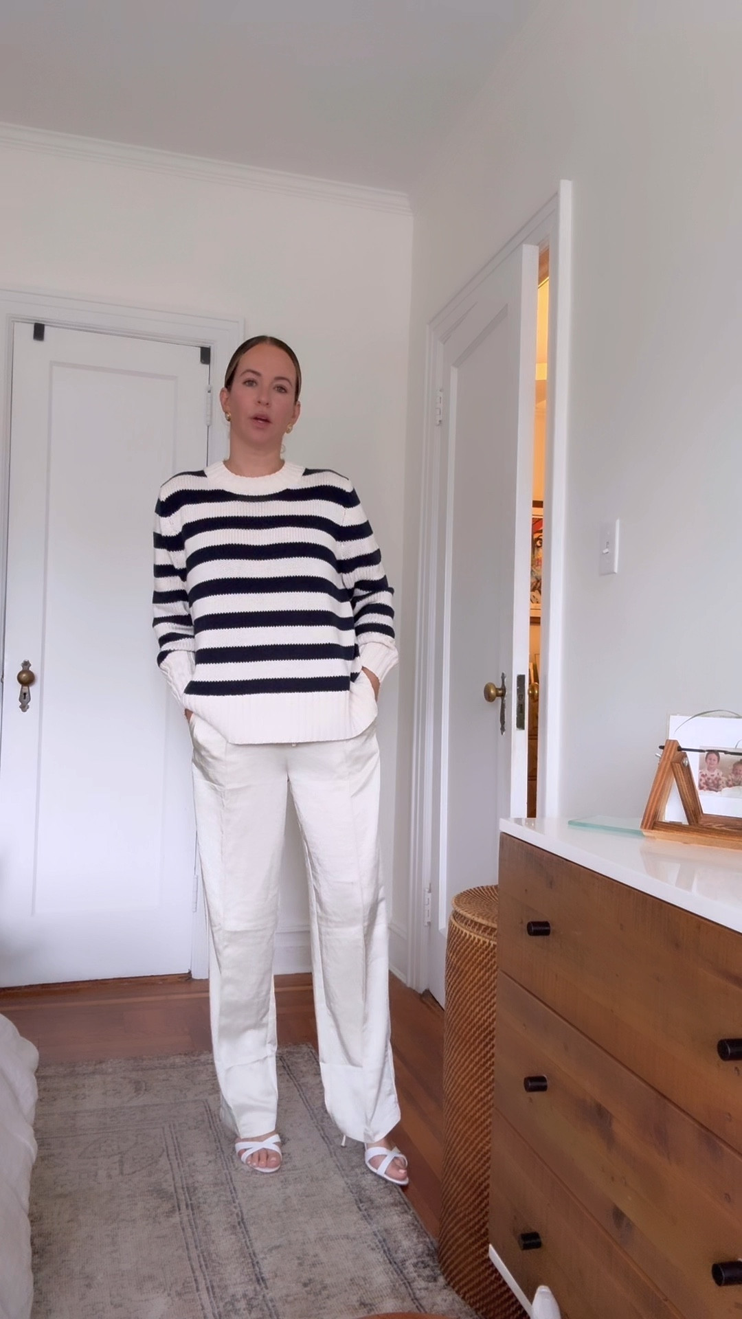 Sizing: wearing a small in the pants (they run big so size down one) and a large in the sweater. I sized up 1/2 a size in the Manolos. 

#LTKFindsUnder100