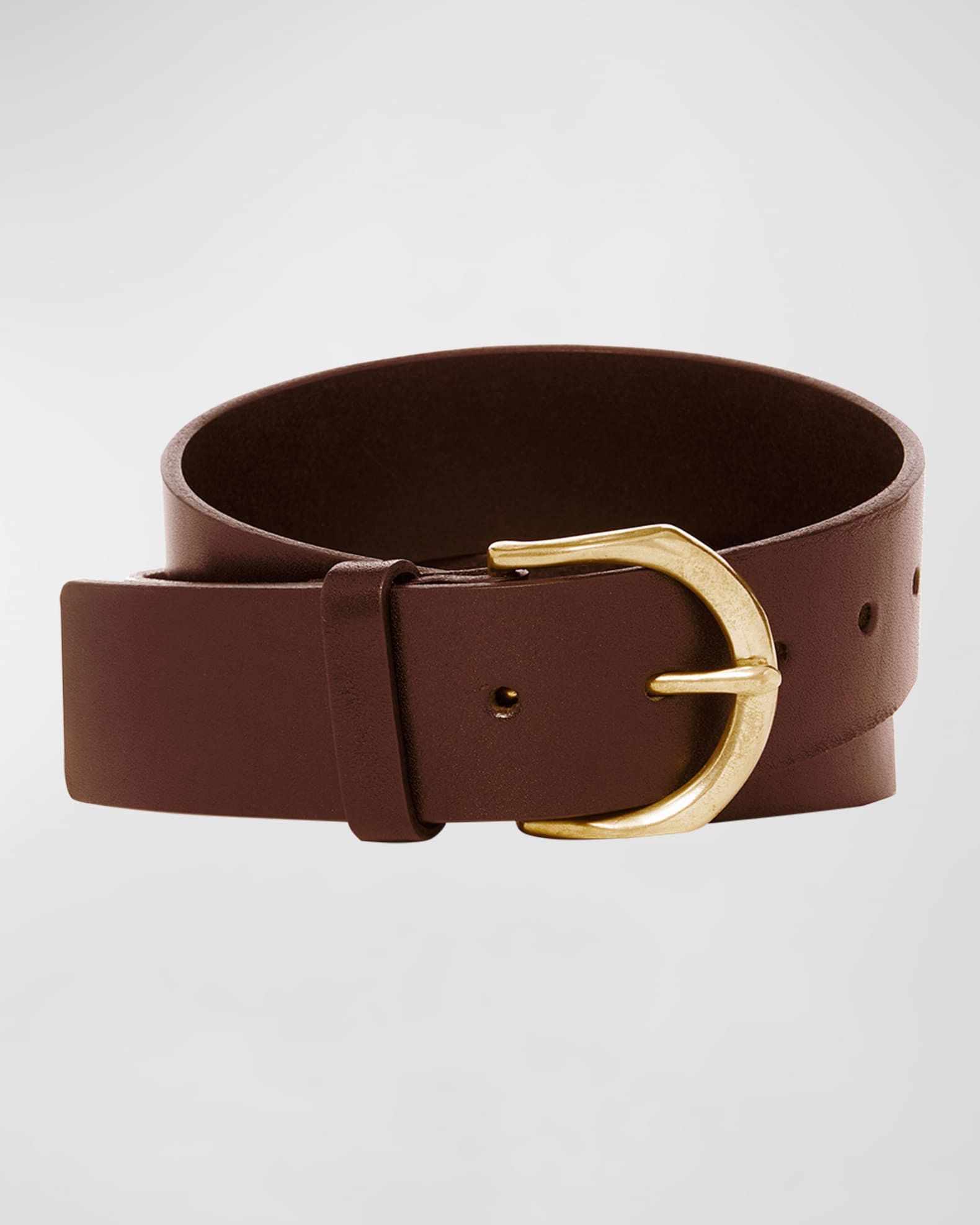 Golden Buckle Leather Belt | Neiman Marcus