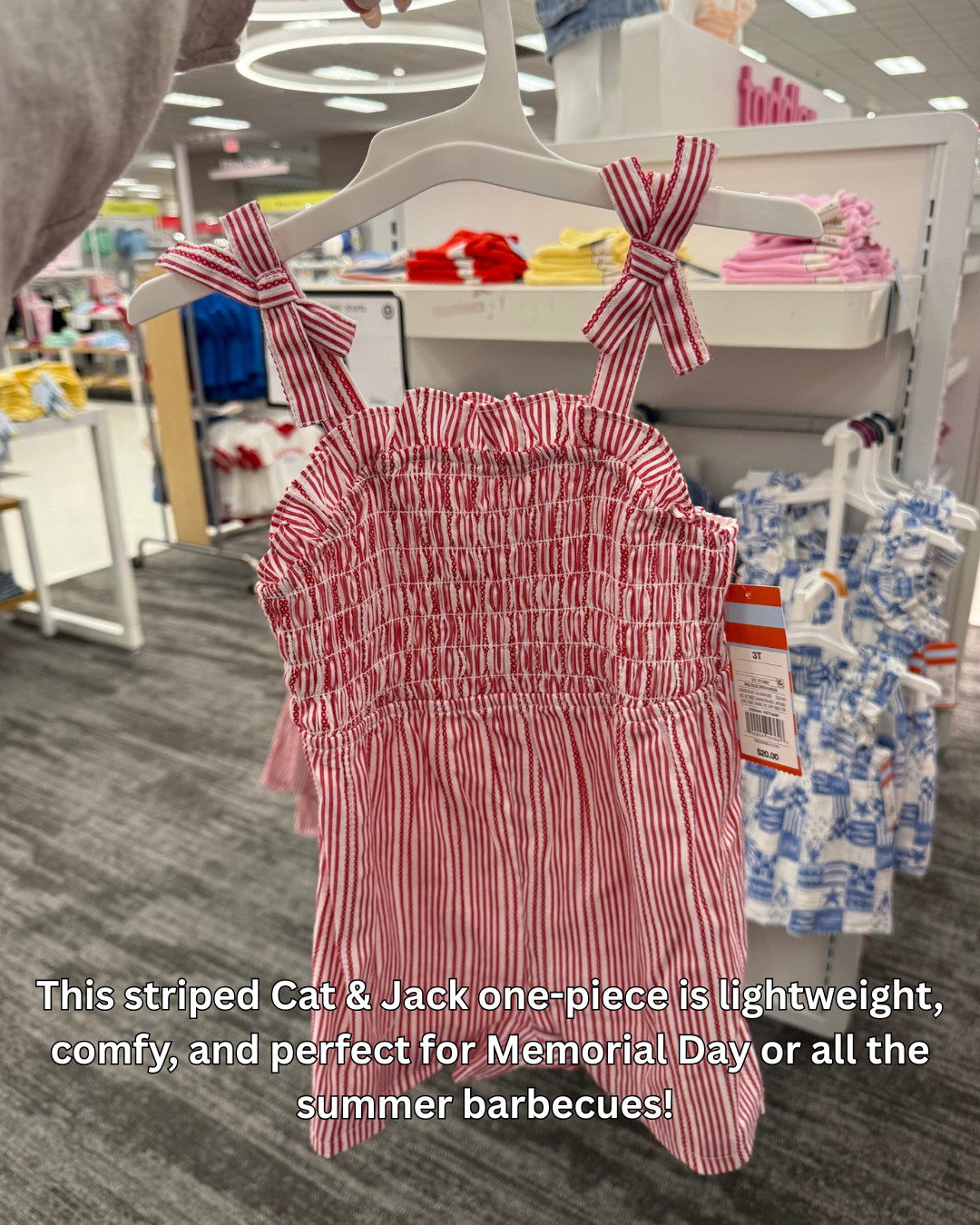 The cutest little summer romper! This striped Cat & Jack one-piece is lightweight, comfy, and is also perfect for Memorial Day! 

 

 #LTKSeasonal #LTKKids