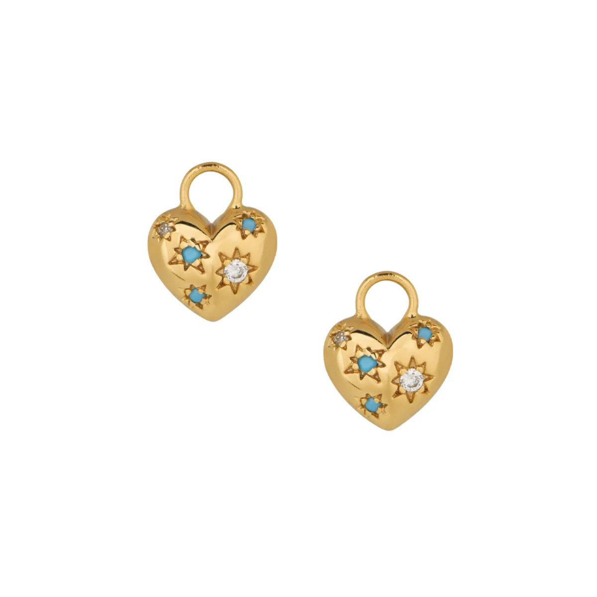 Blue Skies Heart Earring Charms | Goldbug Collection