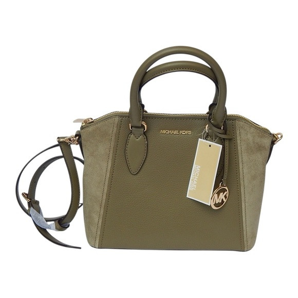 MICHAEL KORS SIENNA SAFARI GREEN SM SATCHEL GENUINE LEATHER NEW$328 AUTHENTIC | Poshmark