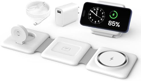Charging Station for Apple Multiple Devices - 3 in 1 Foldable Magnetic Wireless Charger Dock - Tr... | Amazon (US)