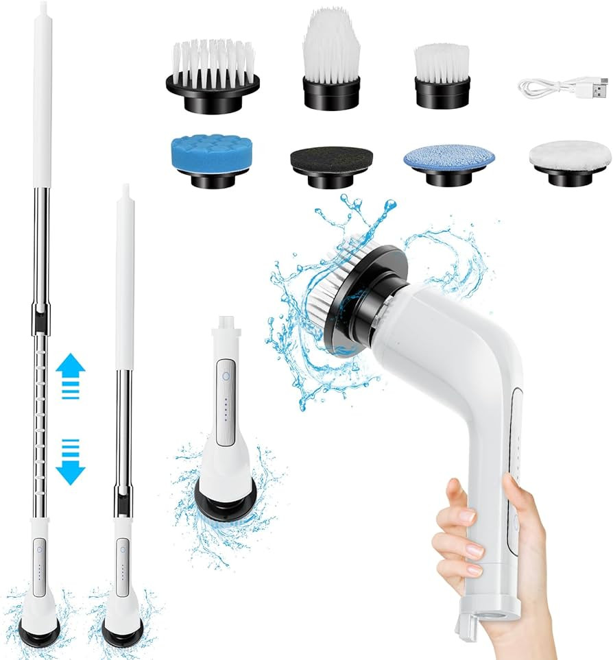 Electric Spin Scrubber for Cleaning Bathroom - Cordless Shower Power Scrubber for Tub & Tile - 2 ... | Amazon (US)