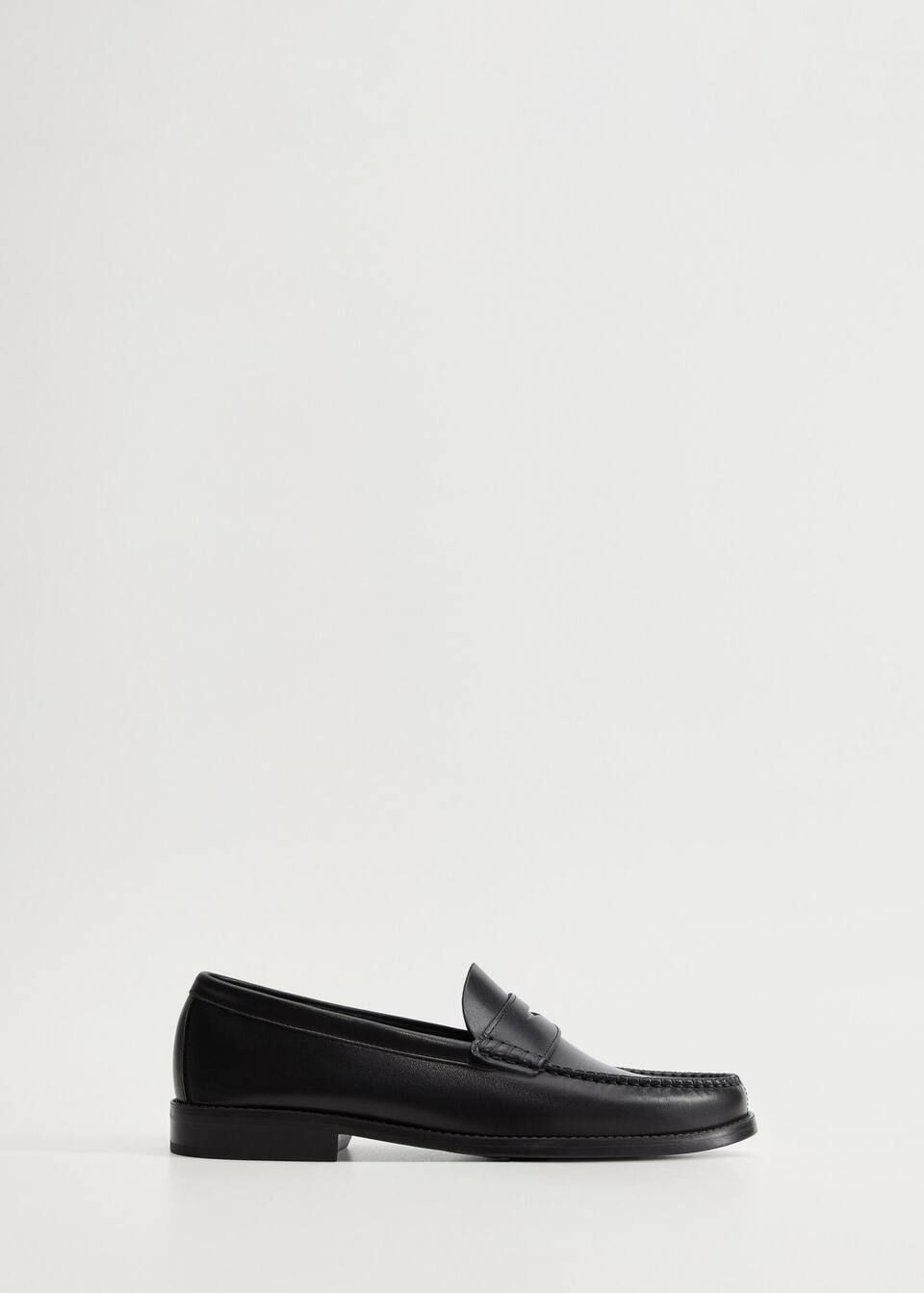 Leather penny loafers | MANGO (US)