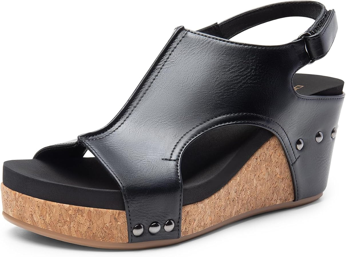 DREAM PAIRS Women's Platform Wedge Sandals, Comfortable Open-Toe Cork Casual & Dressy Summer Shoe... | Amazon (US)