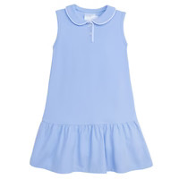 Girl's Blue Polo Dress - Monogram Kids Clothes | Little English