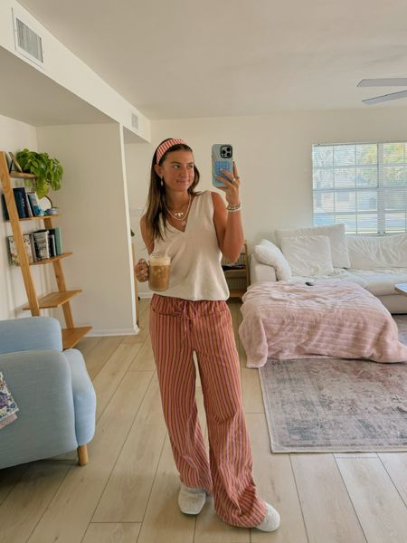 chill outfit today:) loveeee colorful stripes recently 

all from free people and all under $100!!

free people, linen pants, headband, WFH outfit, lounge wear 

#LTKU #LTKfindsunder100 #LTKSeasonal