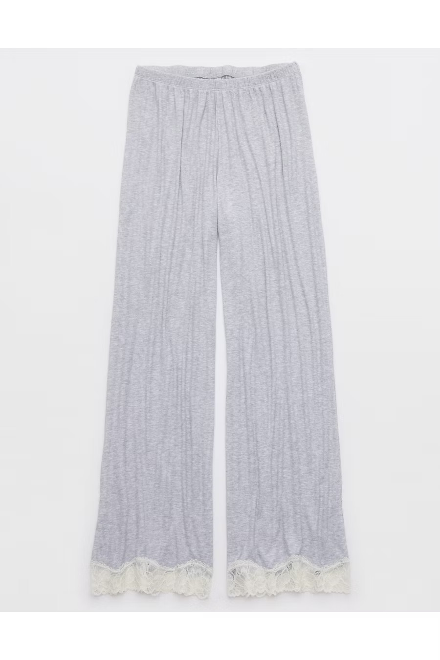 Aerie Real SoftÂ® Rib Trouser PJ Women's Medium Heather Gray XXS | American Eagle Outfitters (US & CA)