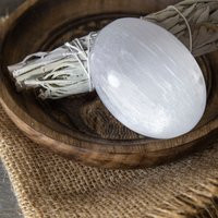 Selenite Palm Stone - Wish Healing Crystals Large Touchstone | Etsy (US)
