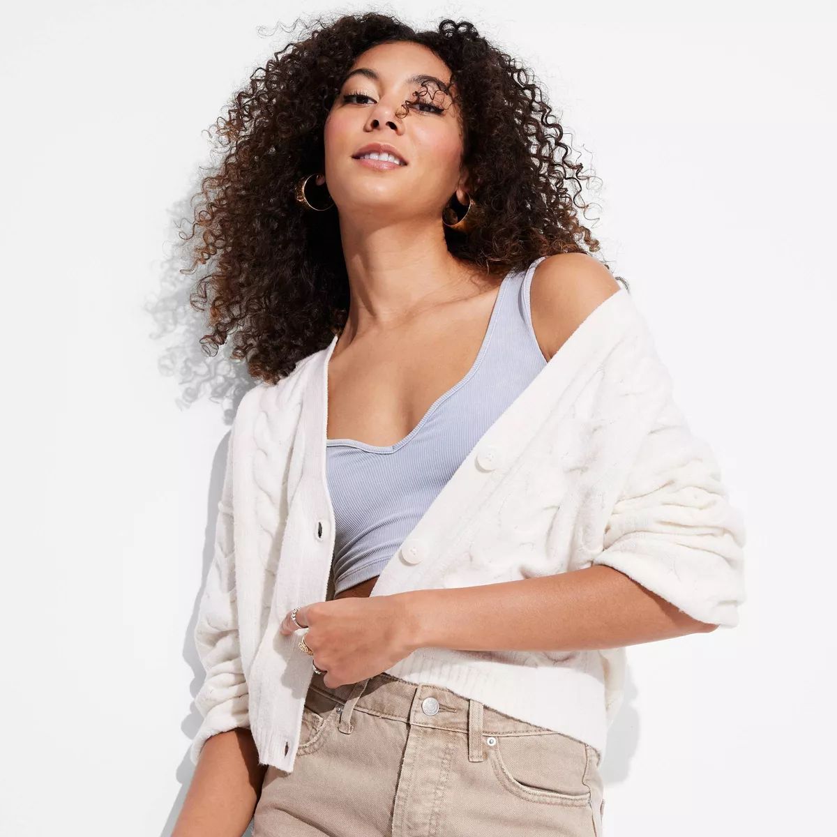 Women's Oversized Cable Sweater Cardigan - Wild Fable™ | Target