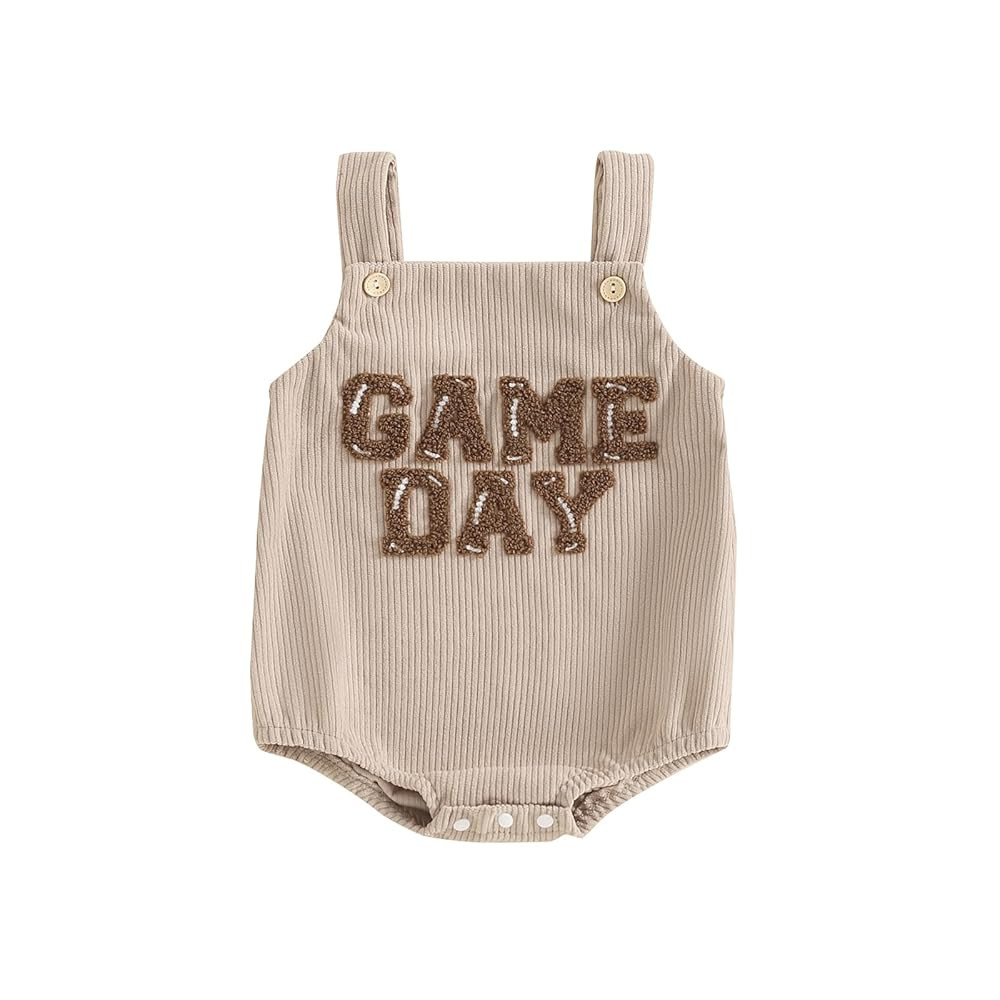 Infant Baby Boys Girls Overalls Sleeveless Football Game Day Embroidery Corduroy Romper Cute Newb... | Amazon (US)