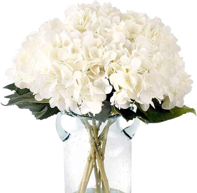 Louiesya Pack of 3 Artificial Hydrangea Silk Flowers Bouquet Faux Hydrangea Stems for Wedding Cen... | Amazon (US)
