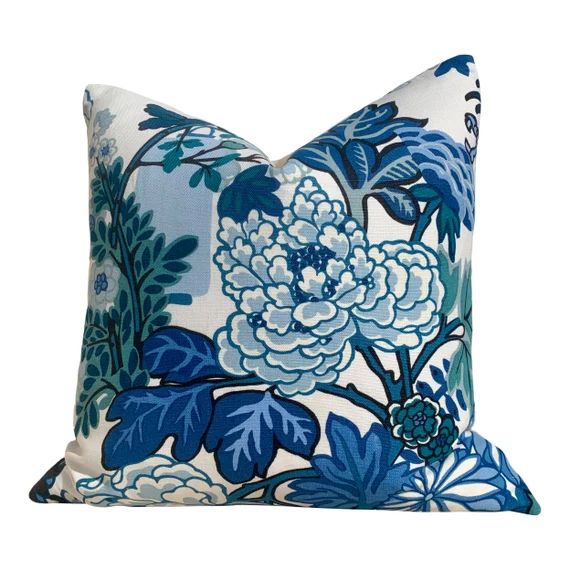 Schumacher Chang Mai Dragon Pillow Blue. Decorative Floral | Etsy | Etsy (US)