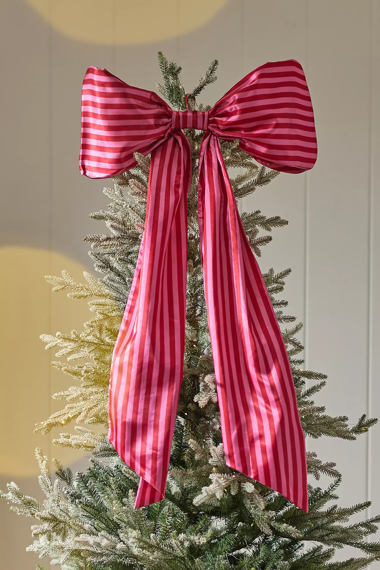 Striped Satin Bow Tree Topper | Anthropologie (US)