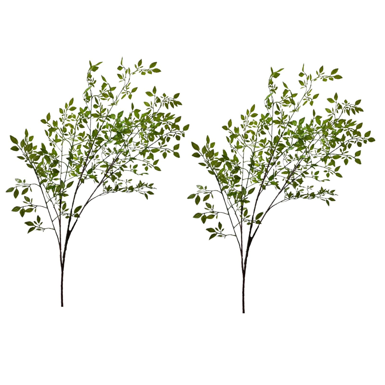 YHNJI 2Pcs Artificial Bamboo Plant Branch, 43.3in Nandina Domestica Faux Greenery Branches Fake G... | Amazon (US)