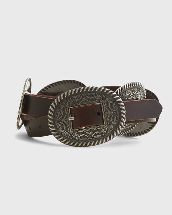 Women's Western Ornamental Leather Belt | Women's Abercrombie x Kemo Sabe | Abercrombie.com | Abercrombie & Fitch (US)