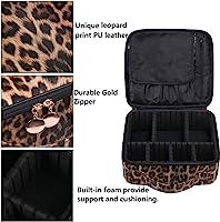 Amazon.com: OXYTRA Makeup Bag Leopard Print PU Leather Travel Cosmetic Bag for Women Girls - Cute... | Amazon (US)