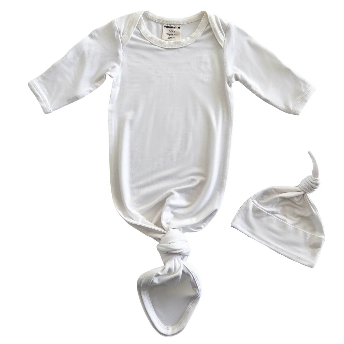 Knotted Gown & Hat Set, White | SpearmintLOVE