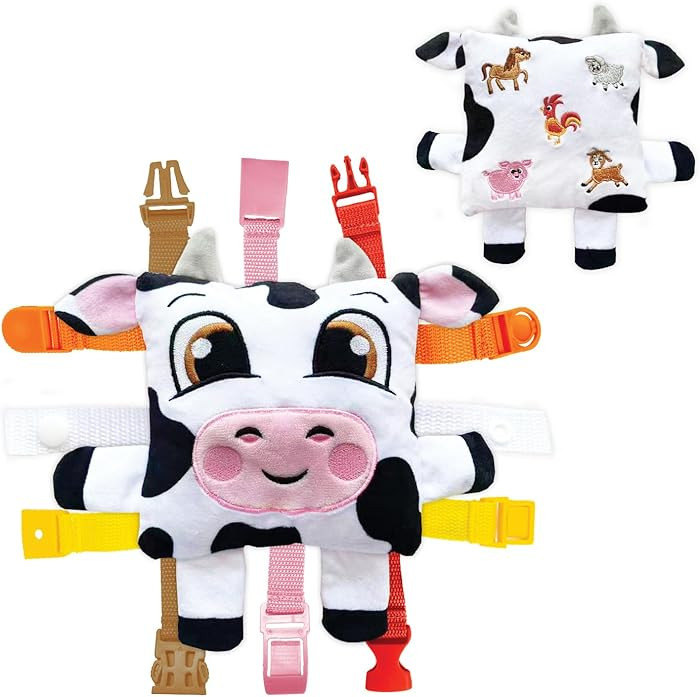 Buckle Toys - Bessie Cow - Learning Activity Toddler Plane Travel Essential Toy - Develop Motor S... | Amazon (US)