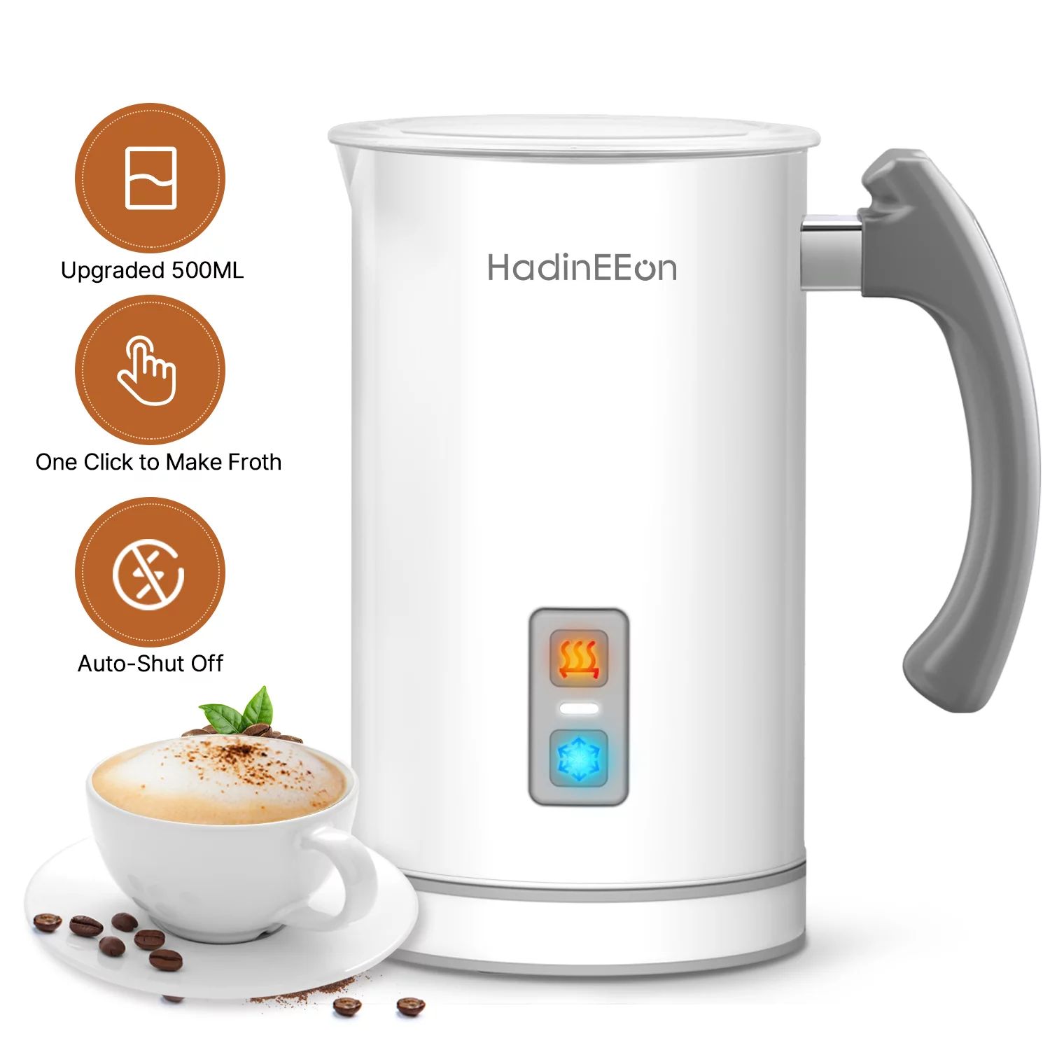 HadinEEon Milk Frother,500ml Electric Milk Steamer, Automatic Hot or Cold Milk Frother Warmer,Foa... | Walmart (US)