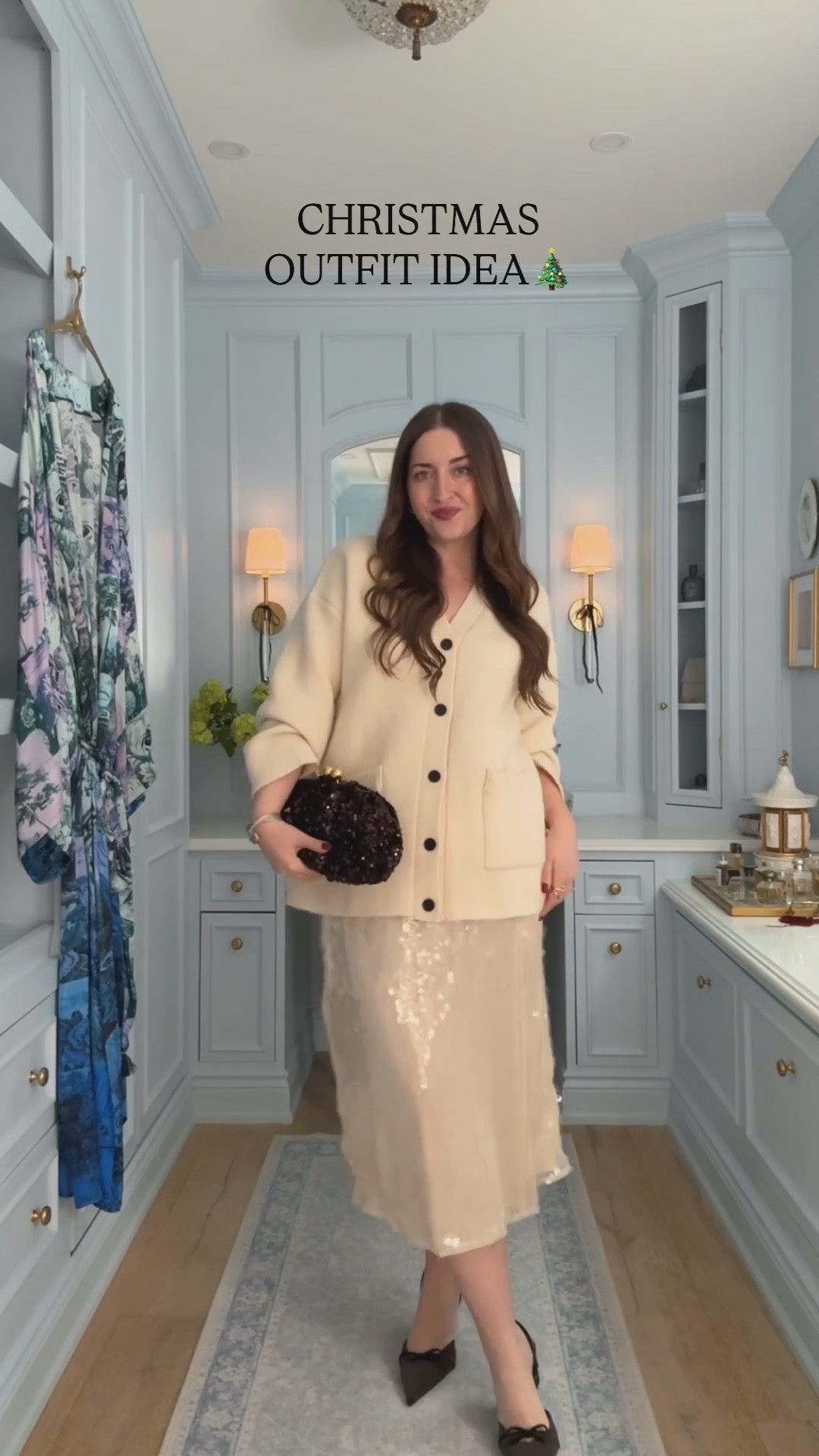 Winter outfit / holiday outfit / Christmas party outfit / sequin skirt / cardigan / midsize / holiday date night / Office outfit 

Sizing: XL in skirt & shaper / L in cardigan / L/XL in robe

#LTKcurves #LTKwinter #LTKmidsize