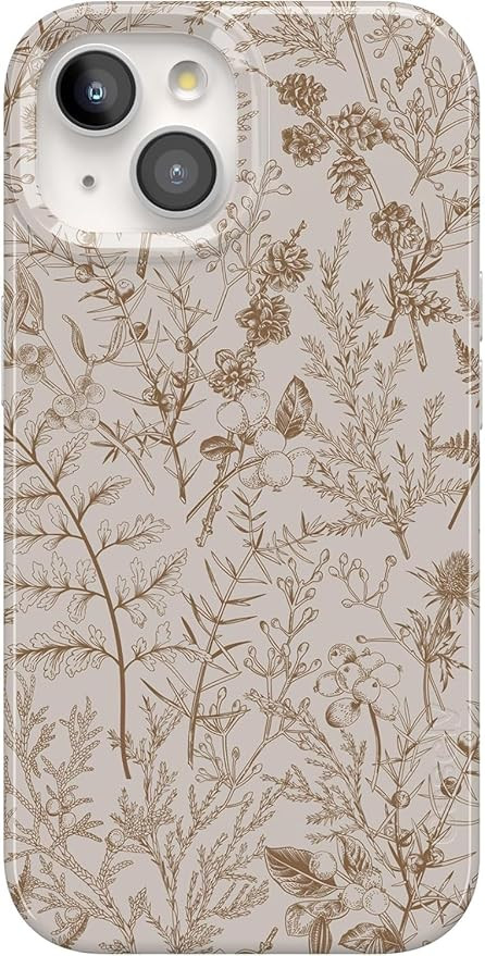 Casely iPhone 15 Case | Beige Garden | Neutral Floral | Compatible with MagSafe | Classic Ultra S... | Amazon (US)