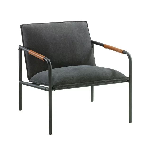 Sauder Boulevard Cafe Metal Cushioned Lounge Chair, Charcoal Gray Fabric - Walmart.com | Walmart (US)