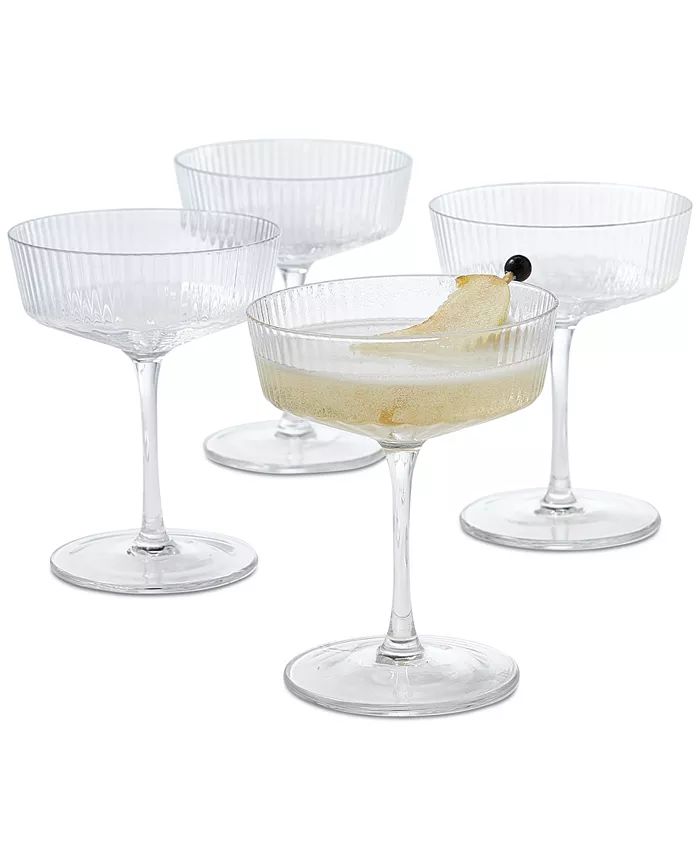 Hotel Collection Fluted Coupe Glasses, Set of 4, Created for Macys & Reviews - Glassware & Drinkw... | Macys (US)