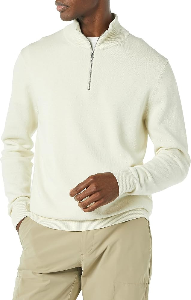 Amazon Essentials Men's 100% Cotton Quarter-Zip Sweater | Amazon (US)