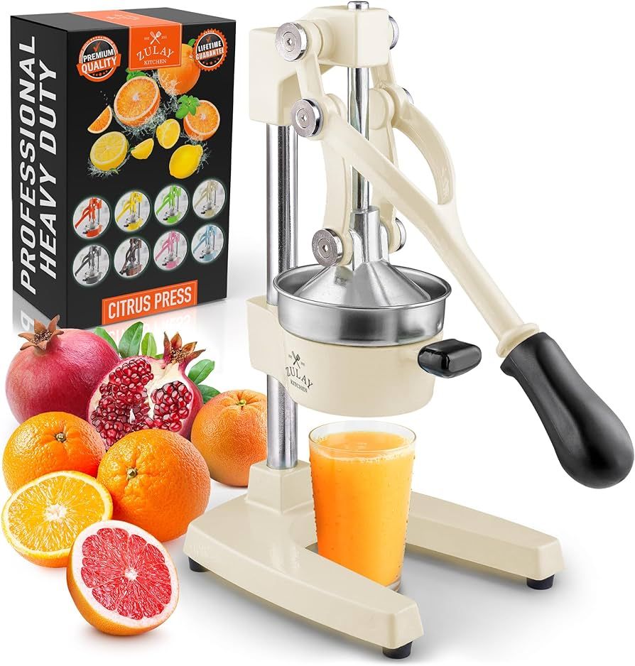 Zulay Kitchen Cast-Iron Orange Juice Squeezer - Heavy-Duty, Easy-to-Clean, Professional Citrus Ju... | Amazon (US)