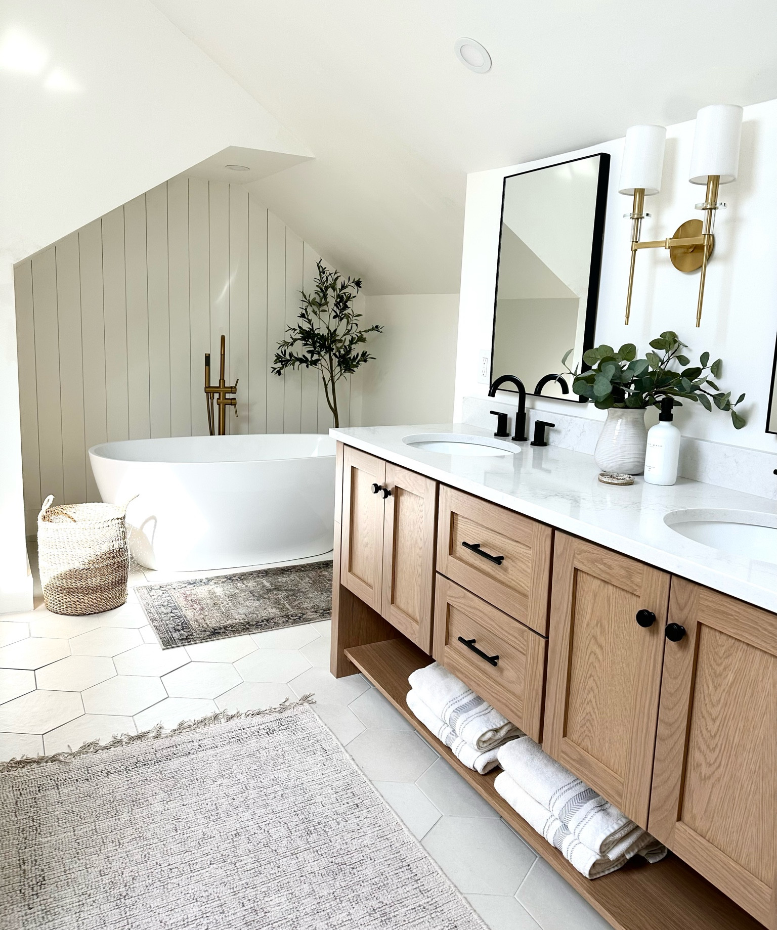 Master Bathroom Renovation // White Oak Vanity // Bathroom Remodel // Neutral Bathroom Design // Primary Bathroom Design // Organic Bathroom // Primary Bathroom Ideas 

#LTKunder100 #LTKFind #LTKSale