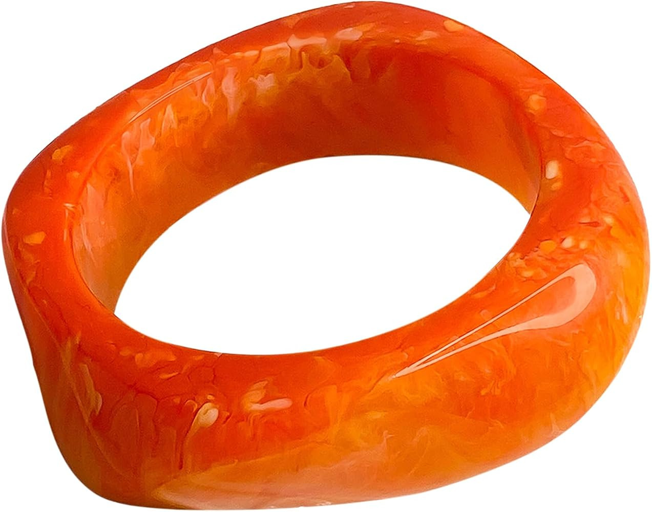 Chunky Acrylic Transparent Candy Color Geometric Round Square Cuff Bangle Bracelet Set for Women ... | Amazon (US)