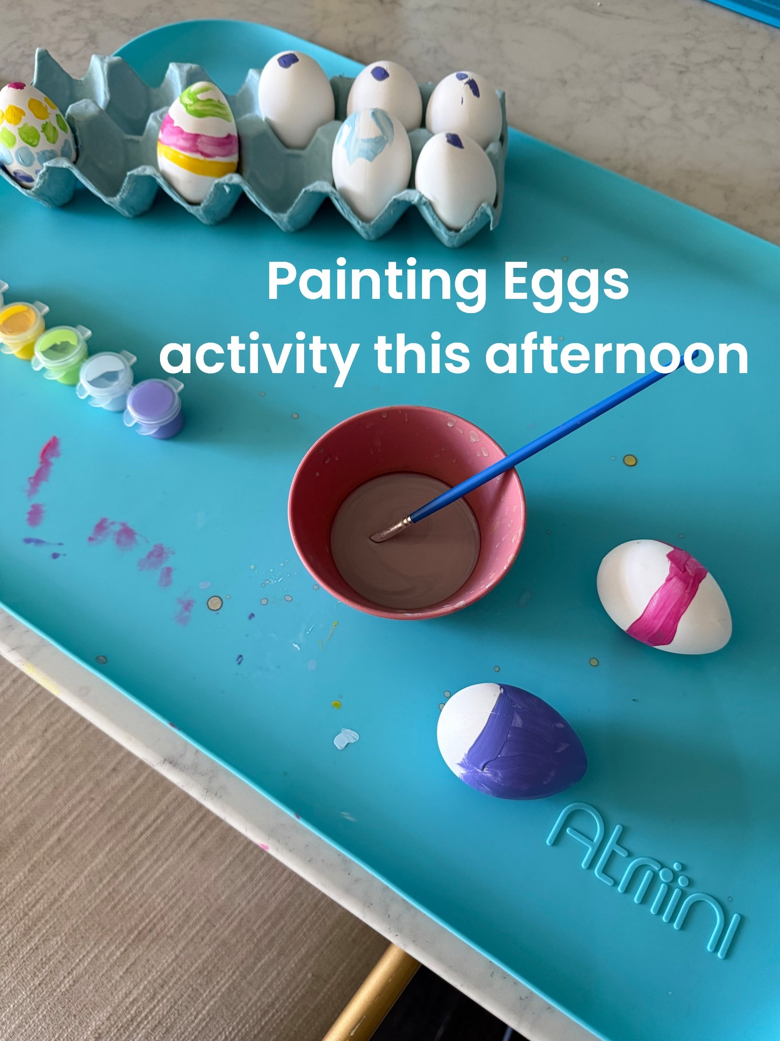 Painted eggs this afternoon for a quick activity. Love this art mat that rolls away for easy storage and keeps the mess contained! 

#LTKKids #LTKSpringSale #LTKmomlife