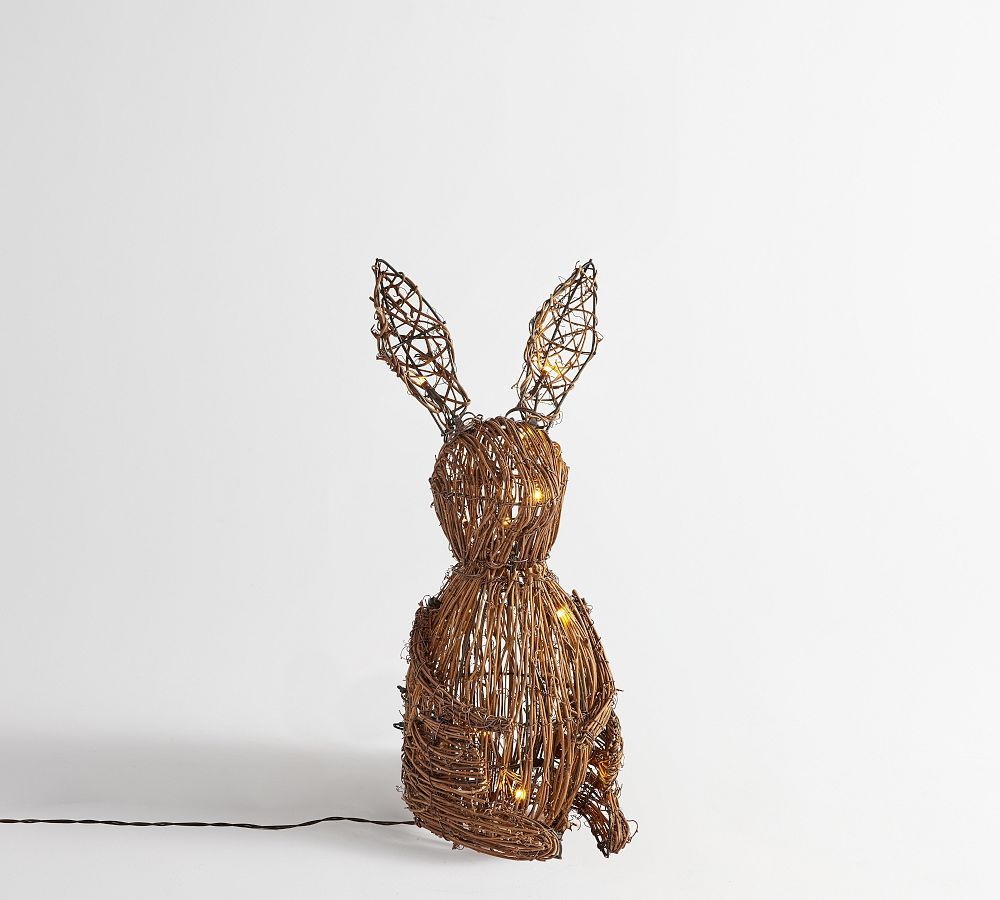 Rattan Bunny with Twinkle Lights | Pottery Barn (US)