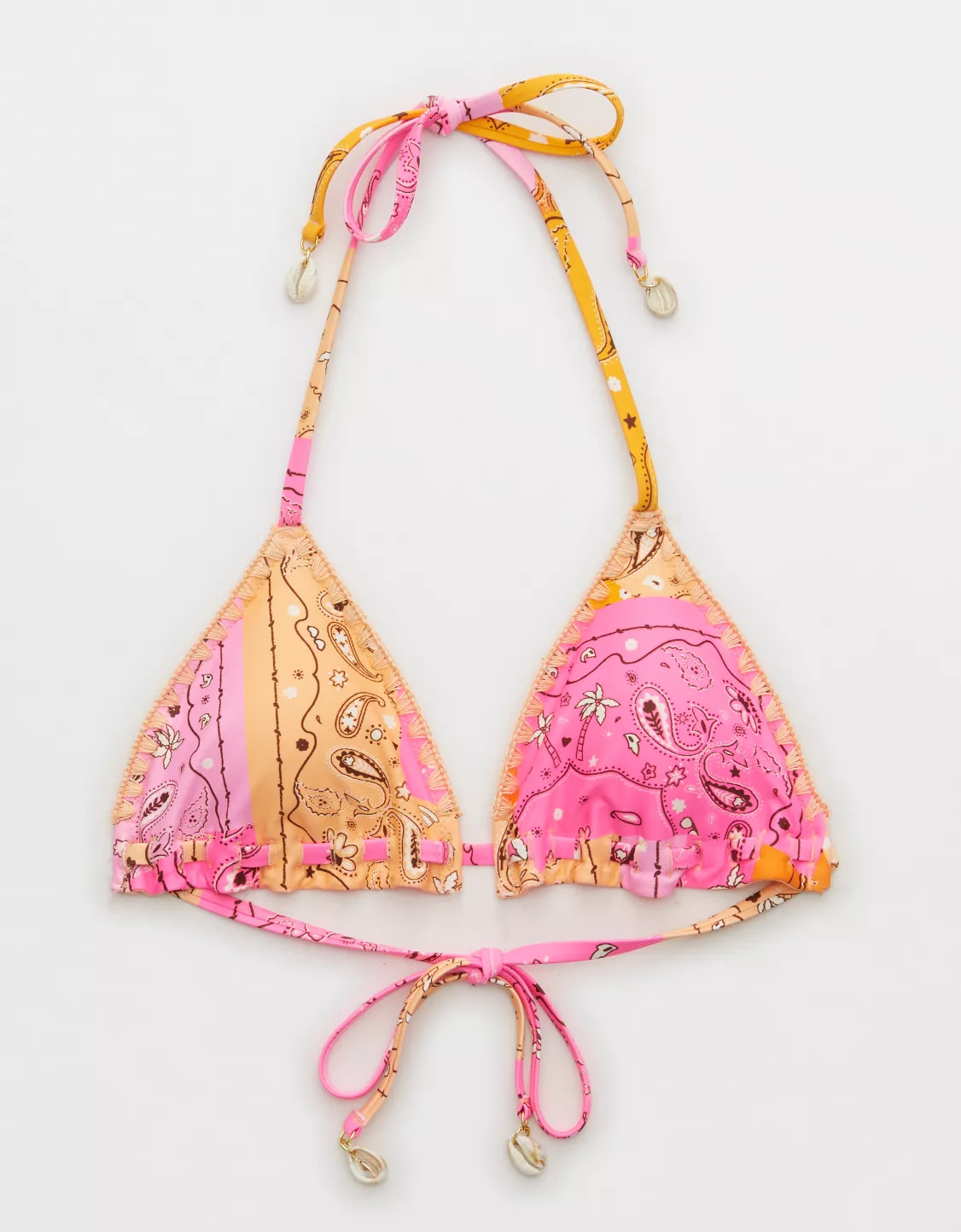 Aerie Crochet Trim String Triangle Bikini Top | Aerie