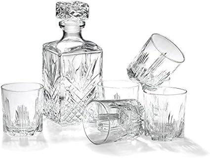 Bormioli Rocco Selecta Collection Whiskey Gift Set – Sophisticated Etched 33.75oz Decanter & 6 ... | Amazon (US)