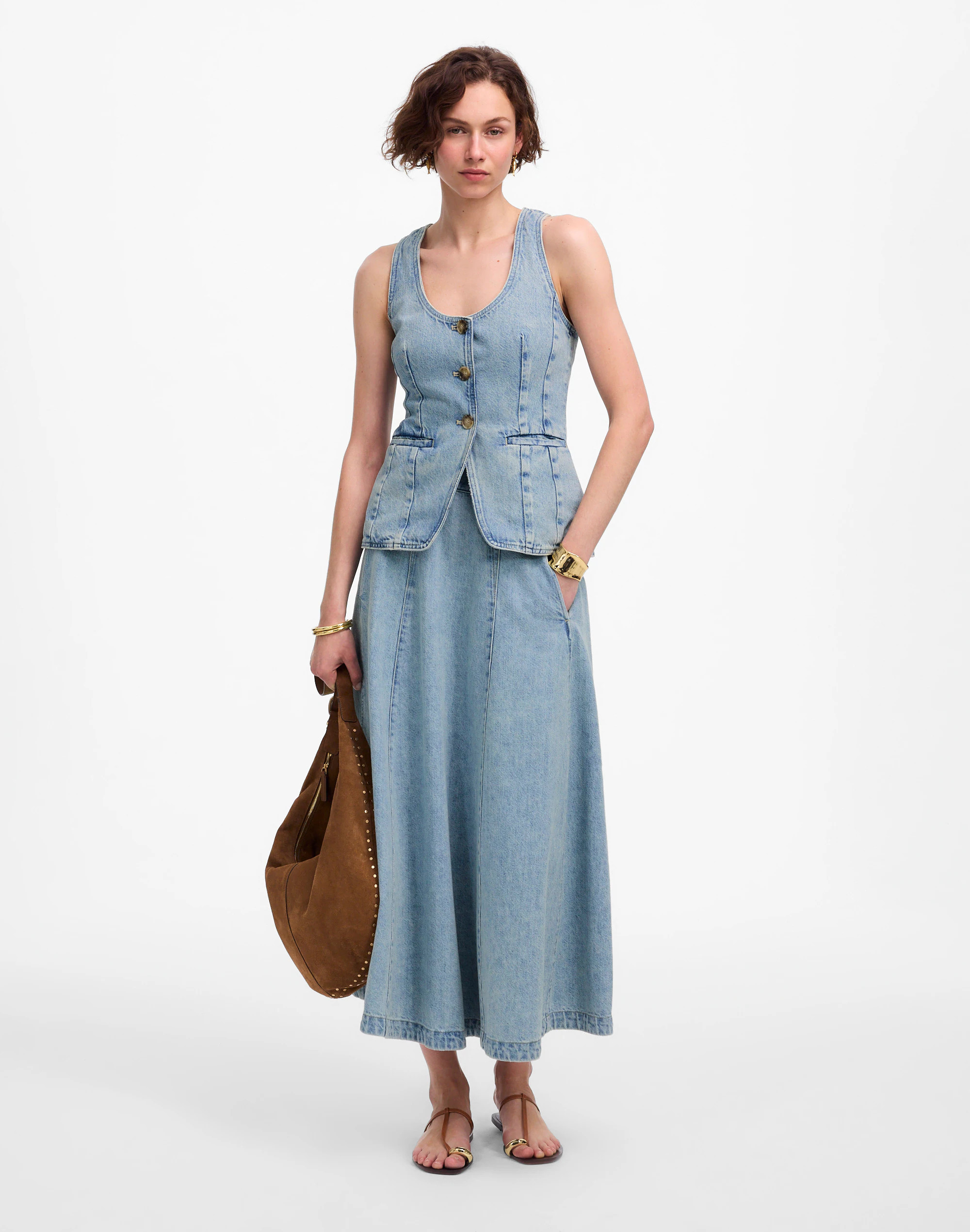 Denim Midi Skirt in Edmonson Wash | Madewell