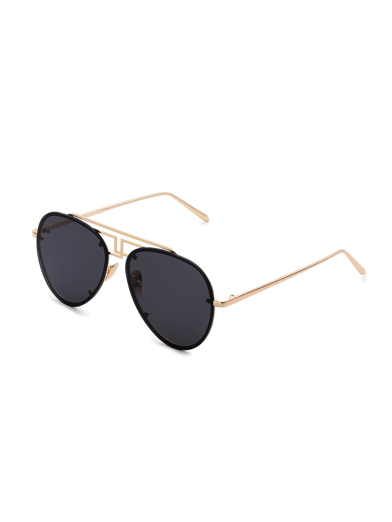 Asymmetrical Top Bar Rimless Aviator Sunglasses | SHEIN