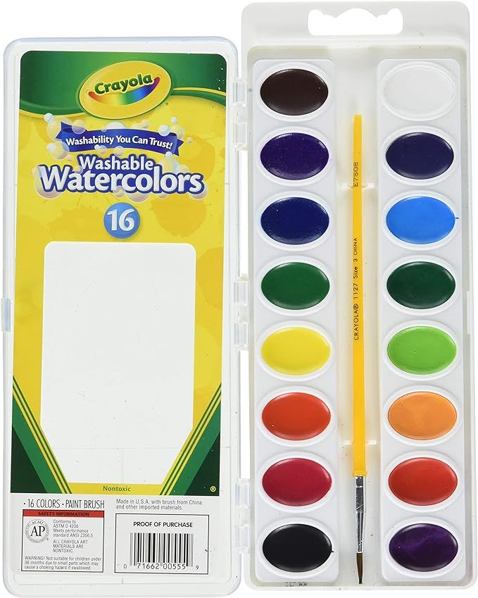 Crayola Washable Watercolors, 16 Count (Pack of 2) Total 32 Count | Amazon (US)
