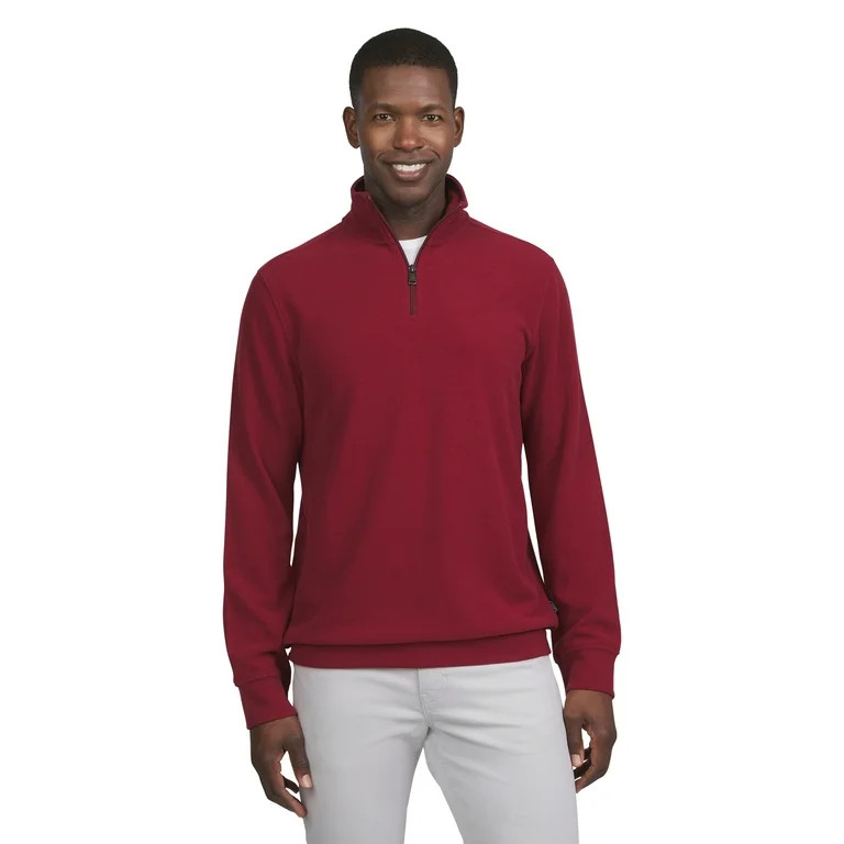 Chaps Men's & Big Men's Brushed Twill Quarter Zip, Sizes S-2XL | Walmart (US)