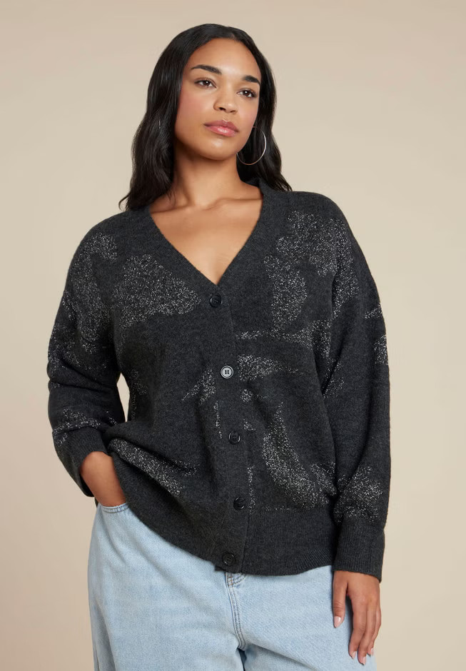 Intarsia Long Cardigan | Eloquii